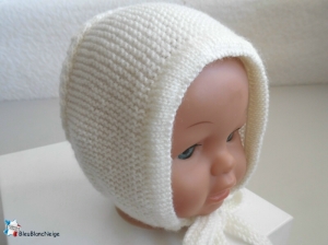 beguin blanc tricote main tricot bebe modele layette bb