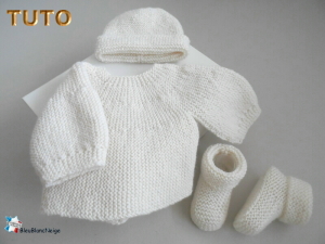 Brassiere bonnet et chaussons bb modele layette bebe patron a tricoter tuto